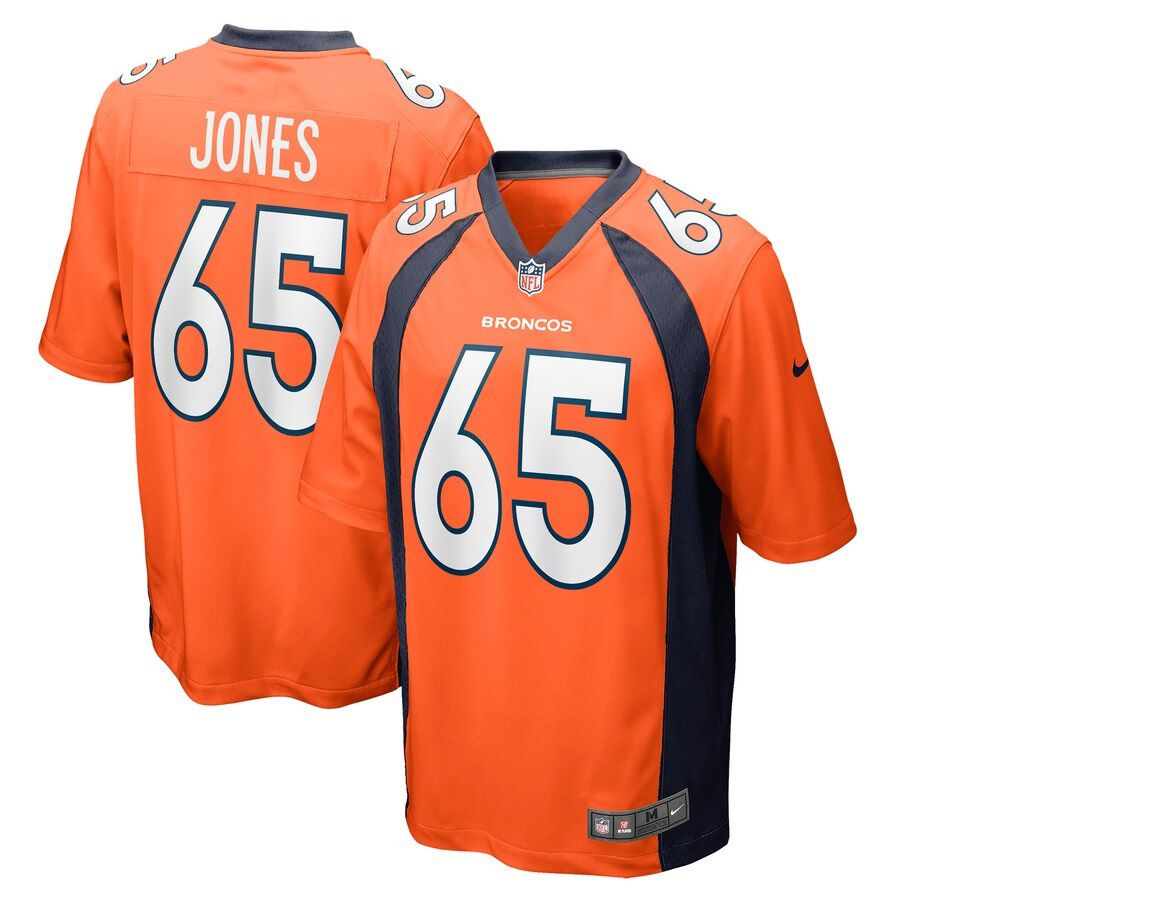 Men Denver Broncos #65 Brett Jones Nike Orange Game NFL Jersey